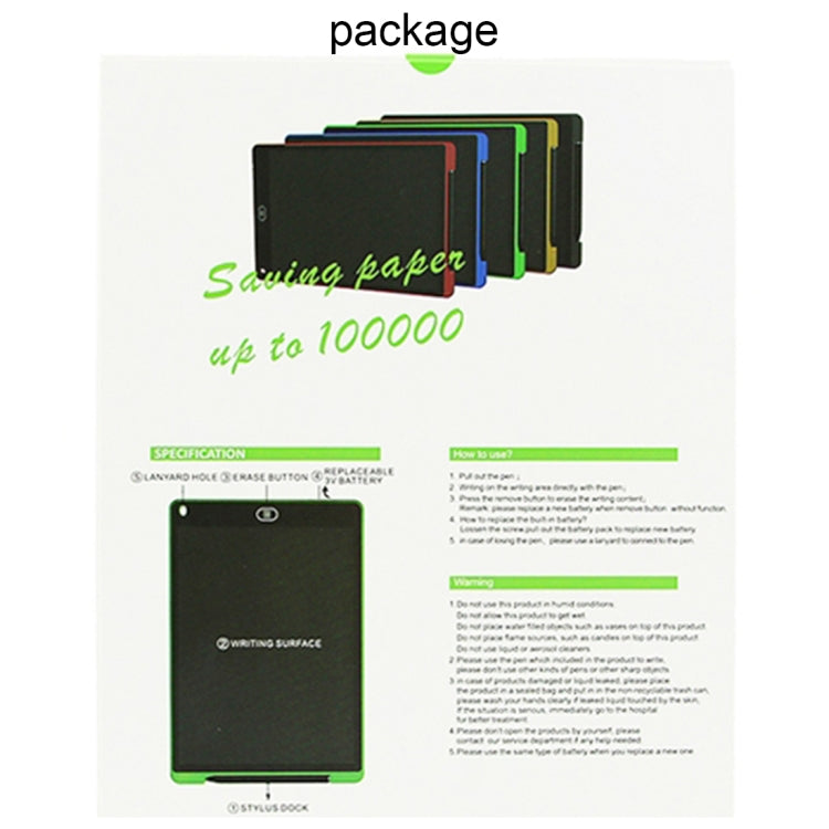 แบบพกพา 12 นิ้ว LCD การเขียนแท็บเล็ต Graffiti อิเล็กทรอนิกส์ Handwriting Pad ข้อความกราฟิกบอร์ดร่างกระดาษพร้อมปากกาเขียน, 12 inch Black