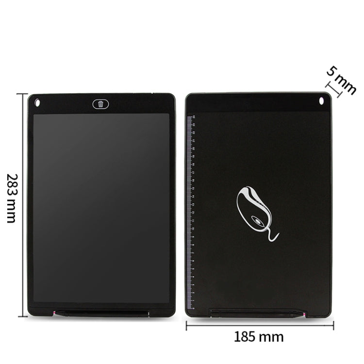 แบบพกพา 12 นิ้ว LCD การเขียนแท็บเล็ต Graffiti อิเล็กทรอนิกส์ Handwriting Pad ข้อความกราฟิกบอร์ดร่างกระดาษพร้อมปากกาเขียน, 12 inch Black