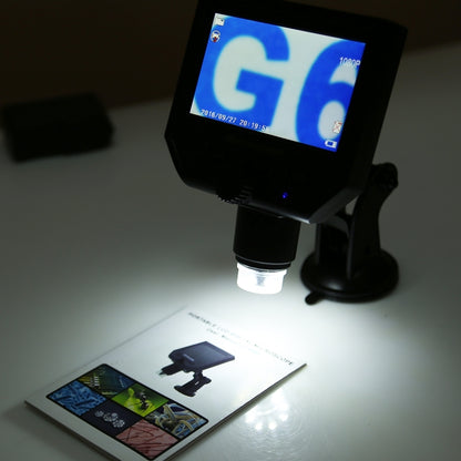 G600 600X 3.6MP 4.3 นิ้ว HD จอแสดงผล LCD USB ชาร์จกล้องจุลทรรศน์ดิจิตอลแบบพกพาพร้อมไฟ LED, รองรับการ์ด Micro SD (สูงสุด 64GB), ปลั๊ก US, AC 100-240V, US Plug