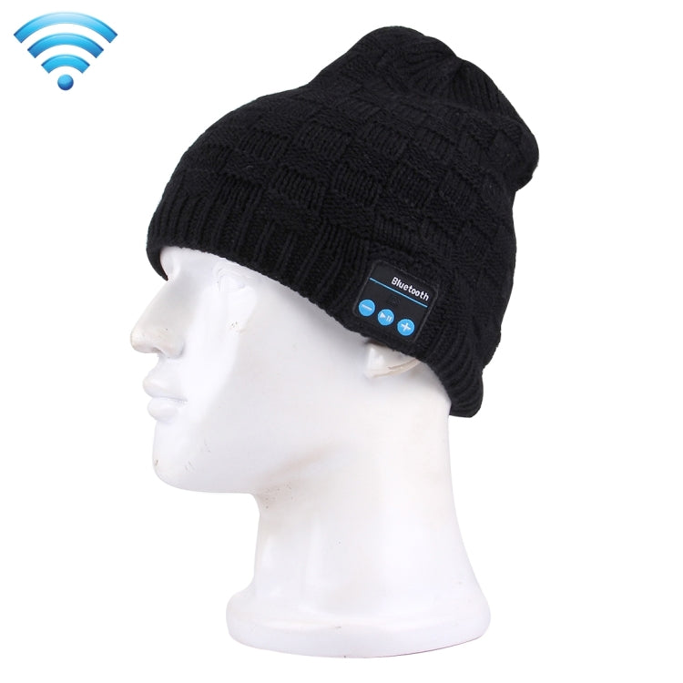 ชุดหูฟัง Bluetooth ถักพื้นผิวสี่เหลี่ยมหมวกฤดูหนาวที่อบอุ่นพร้อมไมโครโฟนสำหรับเด็กชายและเด็กหญิงและผู้ใหญ่