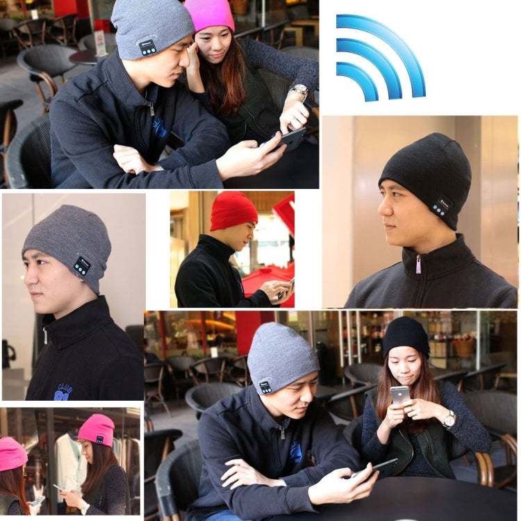 ชุดหูฟัง Bluetooth ถักพื้นผิวสี่เหลี่ยมหมวกฤดูหนาวที่อบอุ่นพร้อมไมโครโฟนสำหรับเด็กชายและเด็กหญิงและผู้ใหญ่