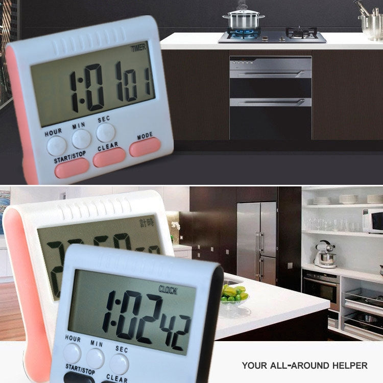 ตัวจับเวลาครัวนาฬิกาปลุกดิจิตอล 24 ชั่วโมงหน้าจอ LCD การสนับสนุนแม่เหล็กสำหรับทำอาหารเบเกอรี่