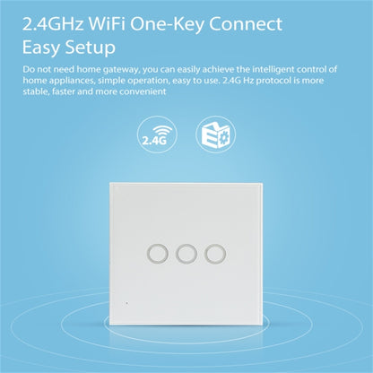 NEO NAS-SC03W Wireless WiFi EU สวิตช์ควบคุมไฟอัจฉริยะ 3Gang, 3 Gang