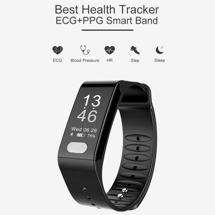 TLW T6 Fitness Tracker 0.96 นิ้ว OLED Display สายรัดข้อมือสร้อยข้อมืออัจฉริยะ, รองรับโหมดกีฬา / ECG / เครื่องวัดอัตราการเต้นของหัวใจ / ความดันโลหิต / เครื่องวัดการนอนหลับ, T6 Black, T6 Blue, T6 Red