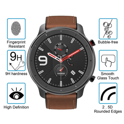 สำหรับ Amazfit GTR 47 มม. 0.26 มม. 2.5D 9H กระจกนิรภัยฟิล์มกันรอยหน้าจอ, For Amazfit GTR 47mm