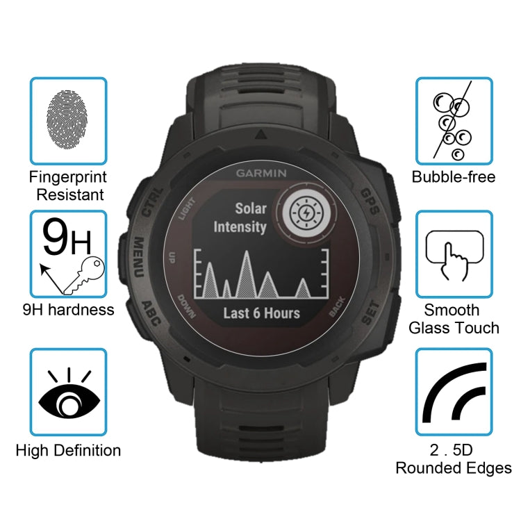 สำหรับ Garmin Instinct 0.26mm 2.5D 9H ฟิล์มกระจกนิรภัยป้องกันหน้าจอ, For Garmin Instinct