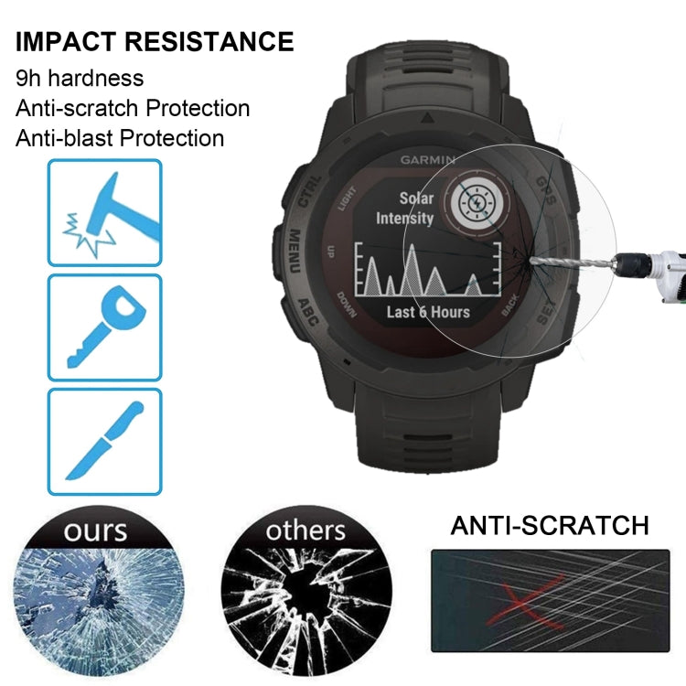 สำหรับ Garmin Instinct 0.26mm 2.5D 9H ฟิล์มกระจกนิรภัยป้องกันหน้าจอ, For Garmin Instinct