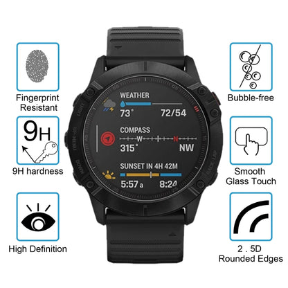 สำหรับ Garmin Fenix 6 Pro 0.26mm 2.5D 9H ฟิล์มกระจกนิรภัยปกป้องหน้าจอ, For Garmin Fenix 6 Pro