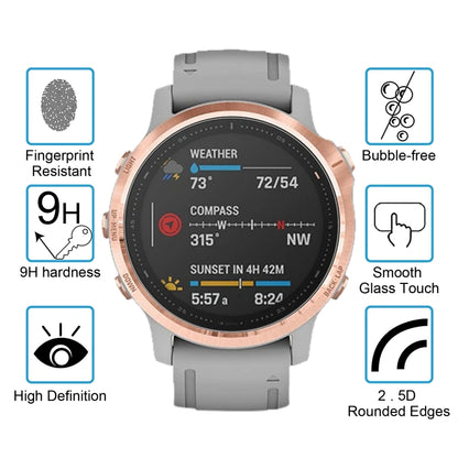 สำหรับ Garmin Fenix 6S 0.26mm 2.5D 9H ฟิล์มกระจกนิรภัยปกป้องหน้าจอ, For Garmin Fenix 6S