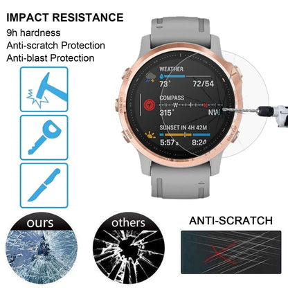 สำหรับ Garmin Fenix 6S 0.26mm 2.5D 9H ฟิล์มกระจกนิรภัยปกป้องหน้าจอ, For Garmin Fenix 6S