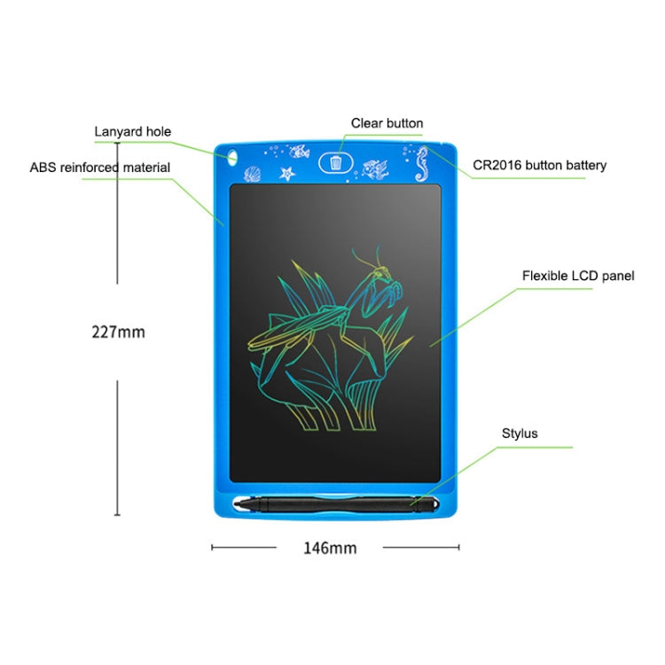 8.5 นิ้วสี LCD แท็บเล็ตเด็ก LCD กระดานวาดภาพอิเล็กทรอนิกส์