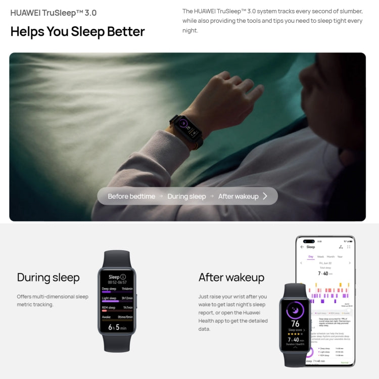 HUAWEI Band 8 NFC 1.47 นิ้ว AMOLED สมาร์ทวอทช์ รองรับอัตราการเต้นของหัวใจ / ความดันโลหิต / ออกซิเจนในเลือด / การตรวจสอบการนอนหลับ, HUAWEI Band 8 NFC
