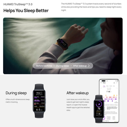 HUAWEI Band 8 NFC 1.47 นิ้ว AMOLED สมาร์ทวอทช์ รองรับอัตราการเต้นของหัวใจ / ความดันโลหิต / ออกซิเจนในเลือด / การตรวจสอบการนอนหลับ, HUAWEI Band 8 NFC