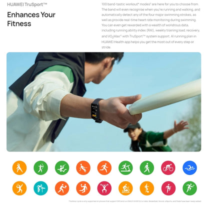 HUAWEI Band 8 NFC 1.47 นิ้ว AMOLED สมาร์ทวอทช์ รองรับอัตราการเต้นของหัวใจ / ความดันโลหิต / ออกซิเจนในเลือด / การตรวจสอบการนอนหลับ, HUAWEI Band 8 NFC