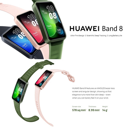HUAWEI Band 8 Standard 1.47 นิ้ว AMOLED Smart Watch รองรับอัตราการเต้นของหัวใจ / ความดันโลหิต / ออกซิเจนในเลือด / การตรวจสอบการนอนหลับ, HUAWEI Band 8 Standard