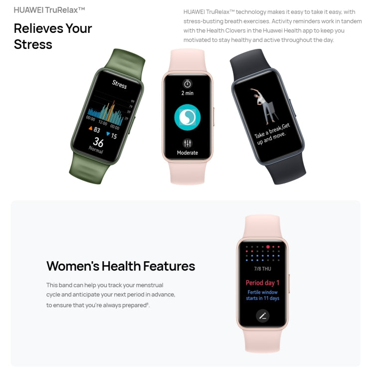 HUAWEI Band 8 Standard 1.47 นิ้ว AMOLED Smart Watch รองรับอัตราการเต้นของหัวใจ / ความดันโลหิต / ออกซิเจนในเลือด / การตรวจสอบการนอนหลับ, HUAWEI Band 8 Standard