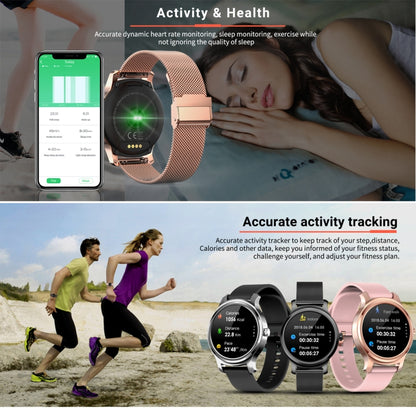 SMA-R2 1.3 นิ้วหน้าจอ IPS สมาร์ทวอทช์ IP65 กันน้ำ, รองรับการโทร / เตือนข้อความ / บลูทู ธ สองโหมด 3.0 + 4.0 / การตรวจสอบการนอนหลับ / การแจ้งเตือนอยู่ประจำ (สายรัดซิลิโคนสีโรสโกลด์)
