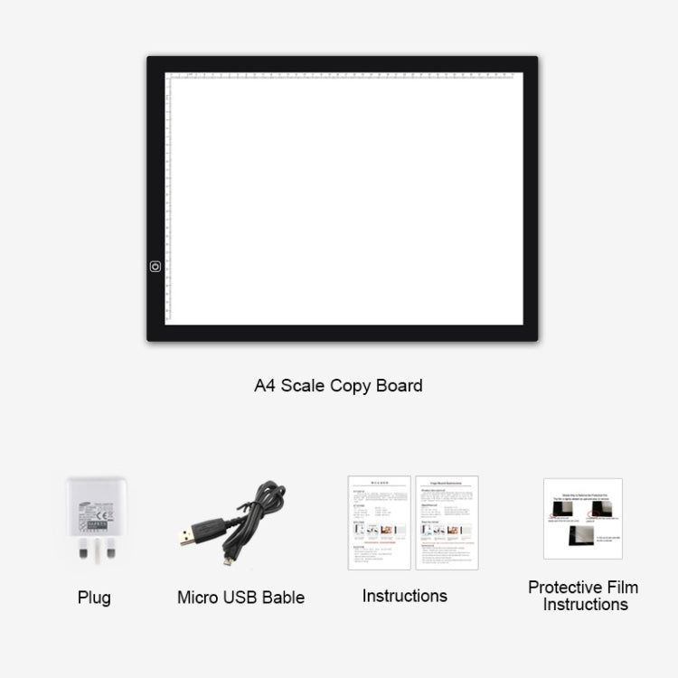 8W 5V LED USB สามระดับความสว่างหรี่แสงได้ A3 ขนาดอะคริลิคบอร์ดคัดลอก Anime Sketch Drawing Sketchpad พร้อมสาย USB และอะแดปเตอร์ไฟ, Three Level of Brightness Dimmable with USB Cable & Power Adapter