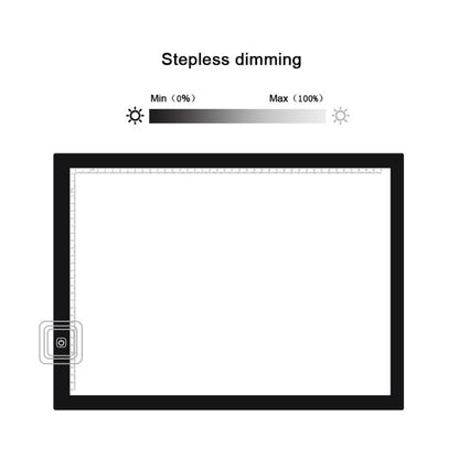 8W 5V LED USB สามระดับความสว่างหรี่แสงได้ A3 ขนาดอะคริลิคบอร์ดคัดลอก Anime Sketch Drawing Sketchpad พร้อมสาย USB และอะแดปเตอร์ไฟ, Three Level of Brightness Dimmable with USB Cable & Power Adapter