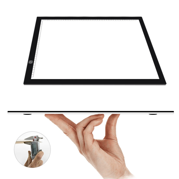 8W 5V LED USB สามระดับความสว่างหรี่แสงได้ A3 ขนาดอะคริลิคบอร์ดคัดลอก Anime Sketch Drawing Sketchpad พร้อมสาย USB และอะแดปเตอร์ไฟ, Three Level of Brightness Dimmable with USB Cable & Power Adapter