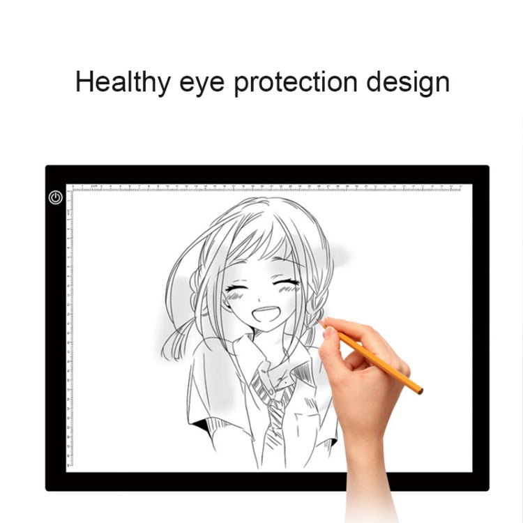 8W 5V LED USB สามระดับความสว่างหรี่แสงได้ A3 ขนาดอะคริลิคบอร์ดคัดลอก Anime Sketch Drawing Sketchpad พร้อมสาย USB และอะแดปเตอร์ไฟ, Three Level of Brightness Dimmable with USB Cable & Power Adapter
