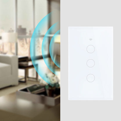 TC120 Wifi สวิตช์ไฟอัจฉริยะกระจกหน้าจอสัมผัสแผงควบคุมเสียงสวิตช์ผนังไร้สายทำงานร่วมกับ Alexa Echo / Google Home