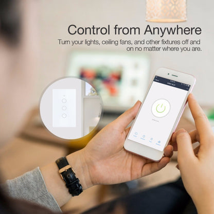 TC120 Wifi สวิตช์ไฟอัจฉริยะกระจกหน้าจอสัมผัสแผงควบคุมเสียงสวิตช์ผนังไร้สายทำงานร่วมกับ Alexa Echo / Google Home