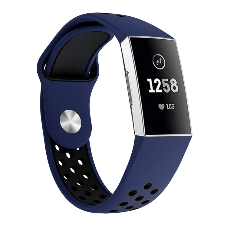 สายนาฬิกาซิลิโคนรูกลมสองสีสำหรับ Fitbit Charge 3 ขนาดสายนาฬิกา:130-195มม