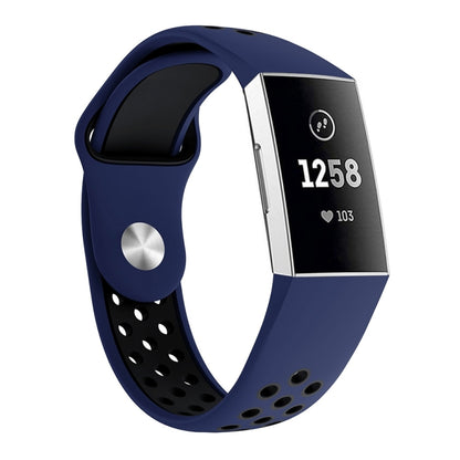 สายนาฬิกาซิลิโคนรูกลมสองสีสำหรับ Fitbit Charge 3 ขนาดสายนาฬิกา:130-195มม