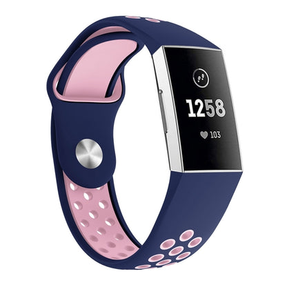 สายนาฬิกาซิลิโคนรูกลมสองสีสำหรับ Fitbit Charge 3 ขนาดสายนาฬิกา:130-195มม