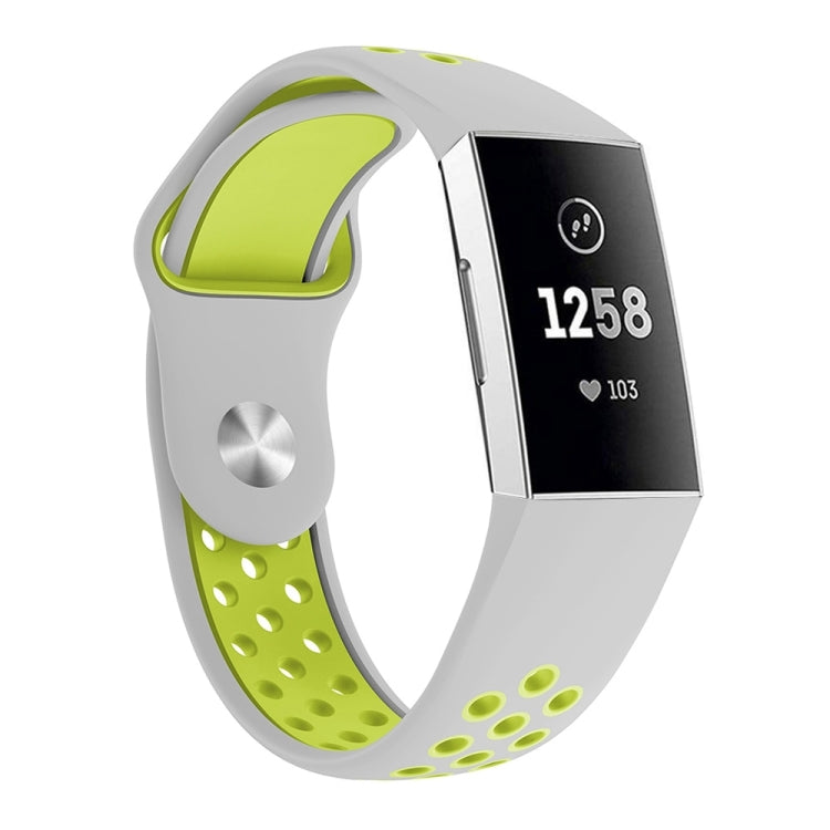 สายนาฬิกาซิลิโคนรูกลมสองสีสำหรับ Fitbit Charge 3 ขนาดสายนาฬิกา:130-195มม