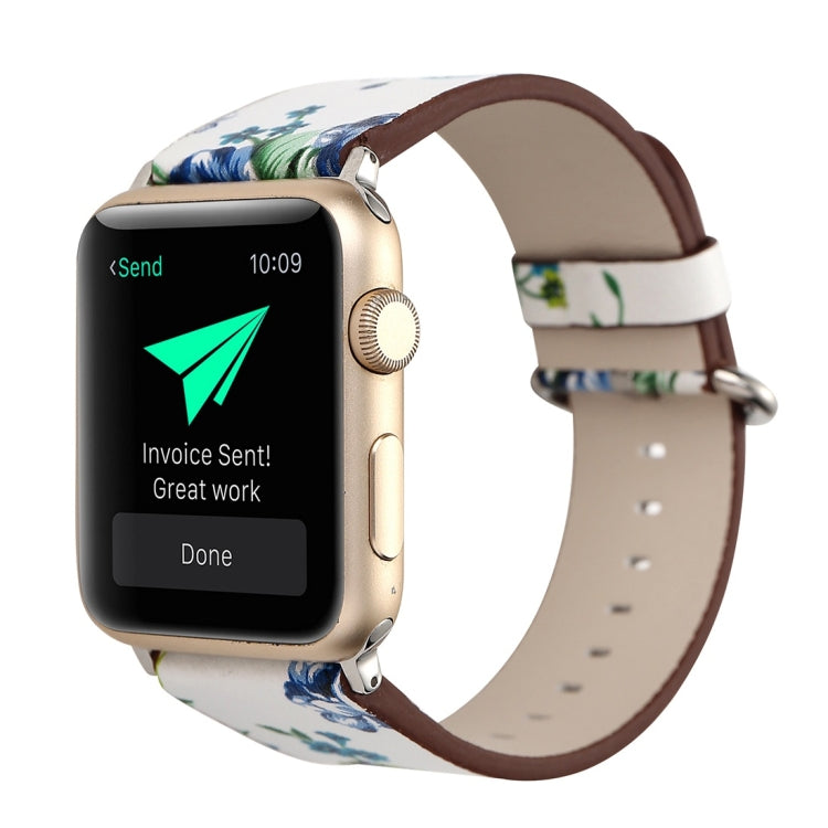 สำหรับ Apple Watch Ultra 49 มม./Series 8 & 7 45 มม./SE 2 & 6 & SE & 5 & 4 44 มม./3 & 2 & 1 42 มม.แฟชั่น Pastoralism สไตล์ดอกไม้เล็กๆรูปแบบผู้หญิงนาฬิกาหนังนาฬิกา, For 42mm A, For 42mm B, For 42mm C, For 42mm D, For 42mm E, For 42mm F