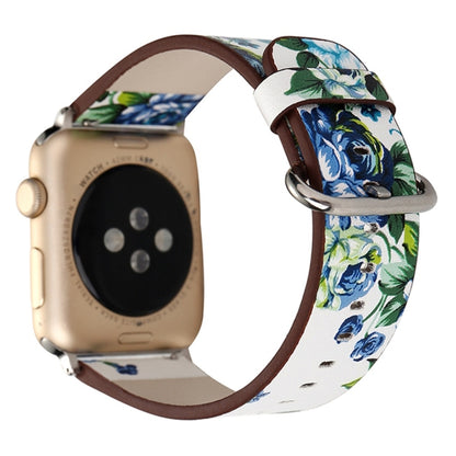 สำหรับ Apple Watch Ultra 49 มม./Series 8 & 7 45 มม./SE 2 & 6 & SE & 5 & 4 44 มม./3 & 2 & 1 42 มม.แฟชั่น Pastoralism สไตล์ดอกไม้เล็กๆรูปแบบผู้หญิงนาฬิกาหนังนาฬิกา, For 42mm A, For 42mm B, For 42mm C, For 42mm D, For 42mm E, For 42mm F