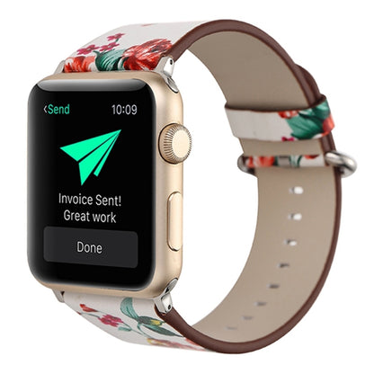 สำหรับ Apple Watch Ultra 49 มม./Series 8 & 7 45 มม./SE 2 & 6 & SE & 5 & 4 44 มม./3 & 2 & 1 42 มม.แฟชั่น Pastoralism สไตล์ดอกไม้เล็กๆรูปแบบผู้หญิงนาฬิกาหนังนาฬิกา, For 42mm A, For 42mm B, For 42mm C, For 42mm D, For 42mm E, For 42mm F
