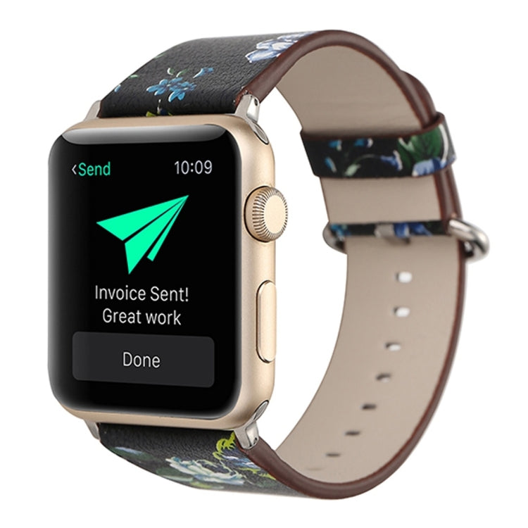 สำหรับ Apple Watch Ultra 49 มม./Series 8 & 7 45 มม./SE 2 & 6 & SE & 5 & 4 44 มม./3 & 2 & 1 42 มม.แฟชั่น Pastoralism สไตล์ดอกไม้เล็กๆรูปแบบผู้หญิงนาฬิกาหนังนาฬิกา, For 42mm A, For 42mm B, For 42mm C, For 42mm D, For 42mm E, For 42mm F
