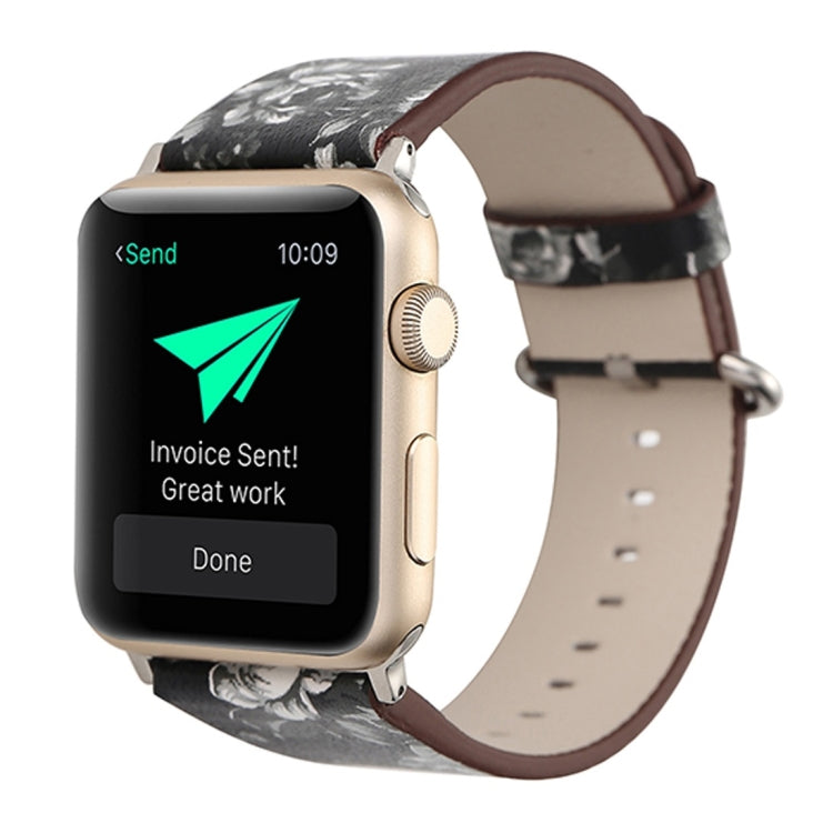 สำหรับ Apple Watch Ultra 49 มม./Series 8 & 7 45 มม./SE 2 & 6 & SE & 5 & 4 44 มม./3 & 2 & 1 42 มม.แฟชั่น Pastoralism สไตล์ดอกไม้เล็กๆรูปแบบผู้หญิงนาฬิกาหนังนาฬิกา, For 42mm A, For 42mm B, For 42mm C, For 42mm D, For 42mm E, For 42mm F