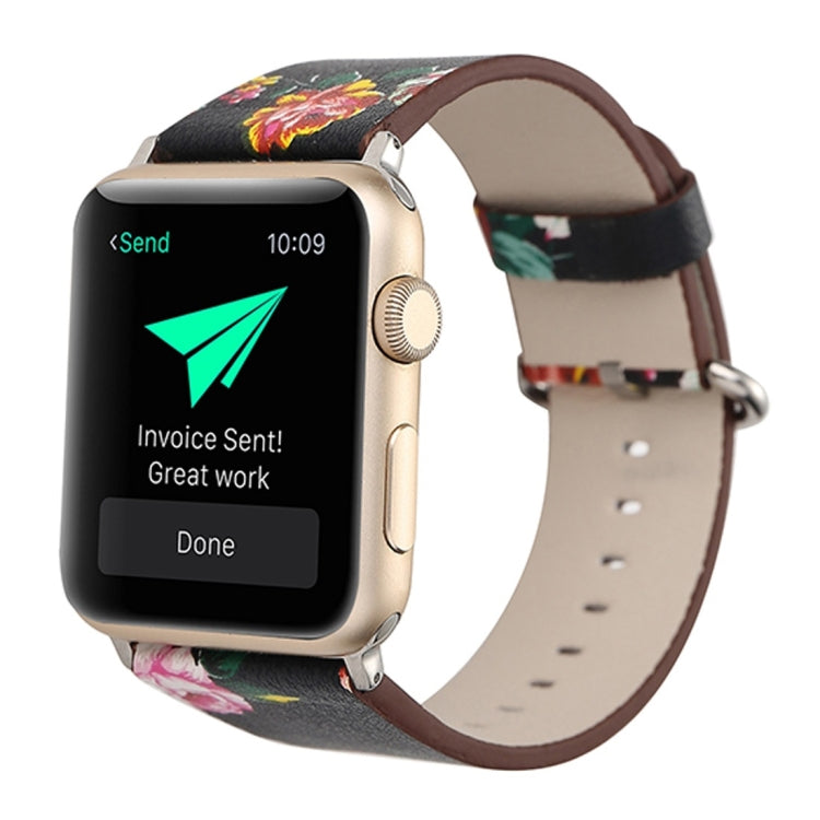 สำหรับ Apple Watch Ultra 49 มม./Series 8 & 7 45 มม./SE 2 & 6 & SE & 5 & 4 44 มม./3 & 2 & 1 42 มม.แฟชั่น Pastoralism สไตล์ดอกไม้เล็กๆรูปแบบผู้หญิงนาฬิกาหนังนาฬิกา, For 42mm A, For 42mm B, For 42mm C, For 42mm D, For 42mm E, For 42mm F