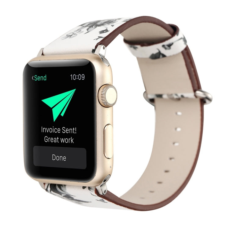 สำหรับ Apple Watch Ultra 49 มม./Series 8 & 7 45 มม./SE 2 & 6 & SE & 5 & 4 44 มม./3 & 2 & 1 42 มม.แฟชั่น Pastoralism สไตล์ดอกไม้เล็กๆรูปแบบผู้หญิงนาฬิกาหนังนาฬิกา, For 42mm A, For 42mm B, For 42mm C, For 42mm D, For 42mm E, For 42mm F