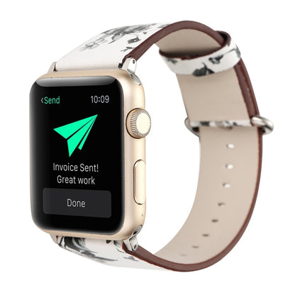 สำหรับ Apple Watch Ultra 49 มม./Series 8 & 7 45 มม./SE 2 & 6 & SE & 5 & 4 44 มม./3 & 2 & 1 42 มม.แฟชั่น Pastoralism สไตล์ดอกไม้เล็กๆรูปแบบผู้หญิงนาฬิกาหนังนาฬิกา, For 42mm A, For 42mm B, For 42mm C, For 42mm D, For 42mm E, For 42mm F