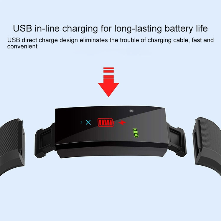 115Plus 0.96 นิ้วหน้าจอสี OLED สร้อยข้อมืออัจฉริยะรองรับการแจ้งเตือนการโทร / การตรวจสอบอัตราการเต้นของหัวใจ / การตรวจสอบความดันโลหิต / การตรวจสอบการนอนหลับ / เตือนอยู่ประจำ