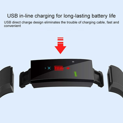 115Plus 0.96 นิ้วหน้าจอสี OLED สร้อยข้อมืออัจฉริยะรองรับการแจ้งเตือนการโทร / การตรวจสอบอัตราการเต้นของหัวใจ / การตรวจสอบความดันโลหิต / การตรวจสอบการนอนหลับ / เตือนอยู่ประจำ