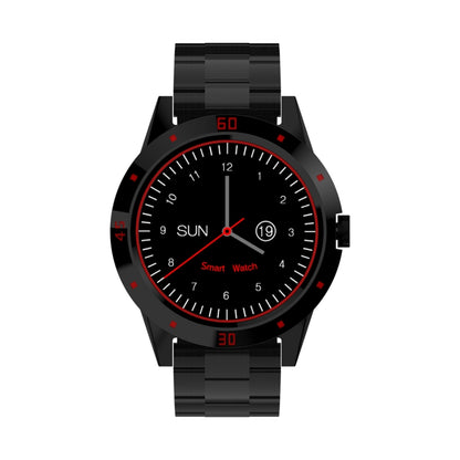 N6 Smart Watch 1.3 นิ้วหน้าจอ TFT MTK2502C Bluetooth4.0, สายนาฬิกาสแตนเลส, รองรับเครื่องวัดอัตราการเต้นของหัวใจ & Pedometer & Sleep Monitor & เตือนอยู่ประจำ, Stainless Steel Watch Strap/Black, Stainless Steel Watch Strap/Silver