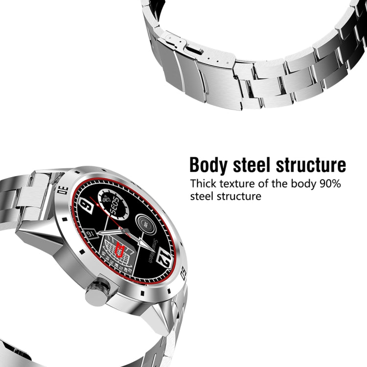 N6 Smart Watch 1.3 นิ้วหน้าจอ TFT MTK2502C Bluetooth4.0, สายนาฬิกาสแตนเลส, รองรับเครื่องวัดอัตราการเต้นของหัวใจ & Pedometer & Sleep Monitor & เตือนอยู่ประจำ, Stainless Steel Watch Strap/Black, Stainless Steel Watch Strap/Silver