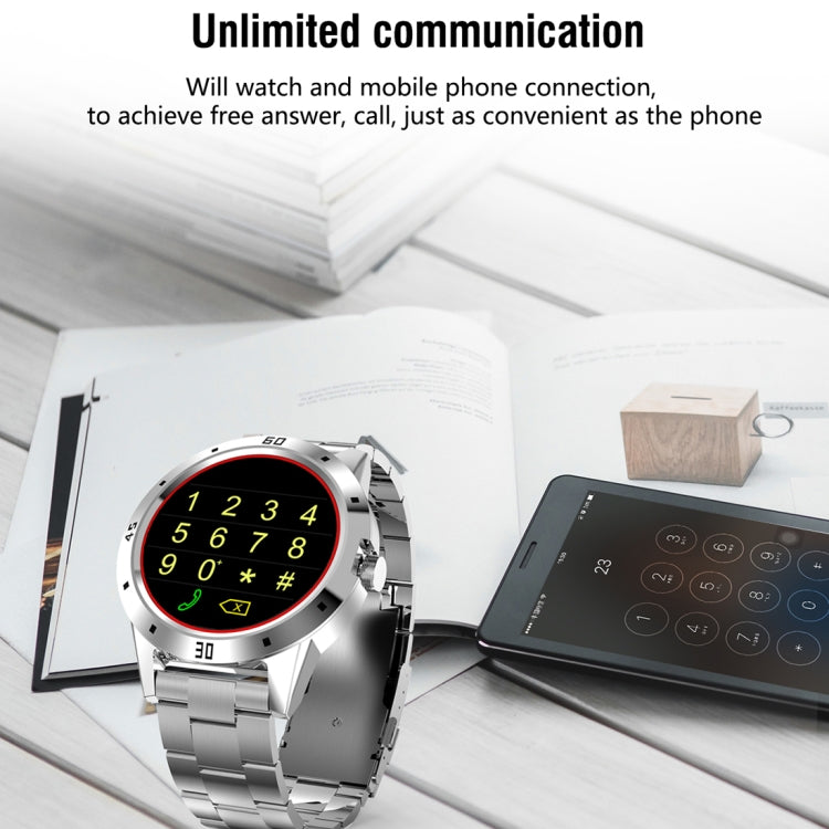 N6 Smart Watch 1.3 นิ้วหน้าจอ TFT MTK2502C Bluetooth4.0, สายนาฬิกาสแตนเลส, รองรับเครื่องวัดอัตราการเต้นของหัวใจ & Pedometer & Sleep Monitor & เตือนอยู่ประจำ, Stainless Steel Watch Strap/Black, Stainless Steel Watch Strap/Silver
