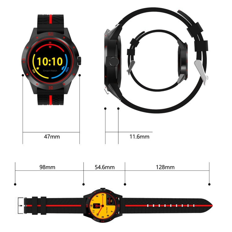 N6 สมาร์ทวอทช์ 1.3 นิ้วหน้าจอ TFT MTK2502C Bluetooth4.0, สายนาฬิกาซิลิโคน, รองรับเครื่องวัดอัตราการเต้นของหัวใจและเครื่องวัดจำนวนก้าวและเครื่องวัดการนอนหลับ & การแจ้งเตือนอยู่ประจำ, Silicone Watch Strap/Red, Silicone Watch Strap/Yellow