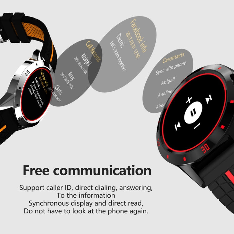 N6 สมาร์ทวอทช์ 1.3 นิ้วหน้าจอ TFT MTK2502C Bluetooth4.0, สายนาฬิกาซิลิโคน, รองรับเครื่องวัดอัตราการเต้นของหัวใจและเครื่องวัดจำนวนก้าวและเครื่องวัดการนอนหลับ & การแจ้งเตือนอยู่ประจำ, Silicone Watch Strap/Red, Silicone Watch Strap/Yellow