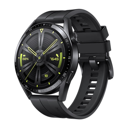 HUAWEI WATCH GT 3 สมาร์ทวอทช์ สายรัดข้อมือยาง 46 มม. หน้าจอ AMOLED ขนาด 1.43 นิ้ว รองรับการตรวจวัดอัตราการเต้นของหัวใจ / GPS / อายุการใช้งานแบตเตอรี่ 14 วัน / NFC, GT 3 46mm Black