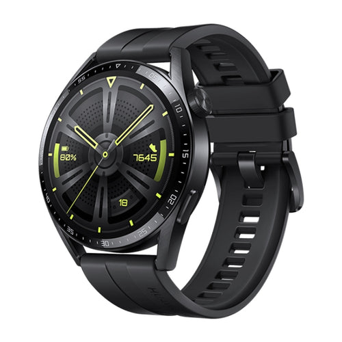 HUAWEI WATCH GT 3 สมาร์ทวอทช์ สายรัดข้อมือยาง 46 มม. หน้าจอ AMOLED ขนาด 1.43 นิ้ว รองรับการตรวจวัดอัตราการเต้นของหัวใจ / GPS / อายุการใช้งานแบตเตอรี่ 14 วัน / NFC, GT 3 46mm Black