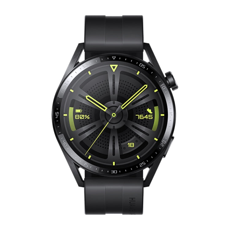 HUAWEI WATCH GT 3 สมาร์ทวอทช์ สายรัดข้อมือยาง 46 มม. หน้าจอ AMOLED ขนาด 1.43 นิ้ว รองรับการตรวจวัดอัตราการเต้นของหัวใจ / GPS / อายุการใช้งานแบตเตอรี่ 14 วัน / NFC, GT 3 46mm Black