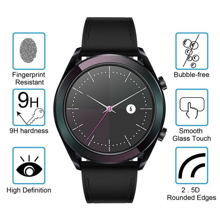 ENKAY Hat-Prince 0.2mm 9H 2.15D ฟิล์มกระจกนิรภัยขอบโค้งสำหรับ Huawei Watch GT 42mm